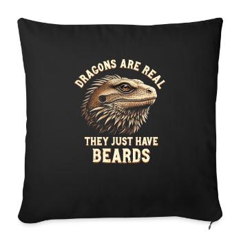 Bearded Dragon Bartagame - Sofa pillowcase 17,3'' x 17,3'' (45 x 45 cm) - black - Front