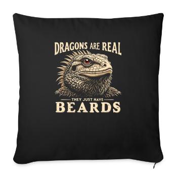 Bearded Dragon Bartagame - Sofa pillowcase 17,3'' x 17,3'' (45 x 45 cm) - black - Front