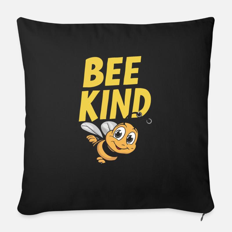 Bee Kind Biene - Sofakissenbezug 45 x 45 cm - Schwarz