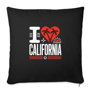 I Love California | The Golden State - Sofa pillowcase 17,3'' x 17,3'' (45 x 45 cm) - black - Front