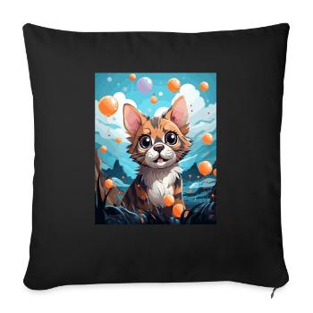 Bengal Cat - Sofa pillowcase 17,3'' x 17,3'' (45 x 45 cm) - black - Front
