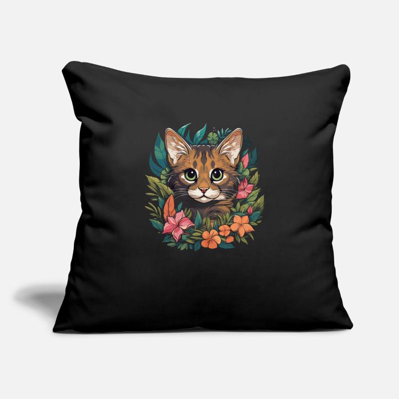 Chat du Bengale Housse de coussin décorative 45 x 45 cm