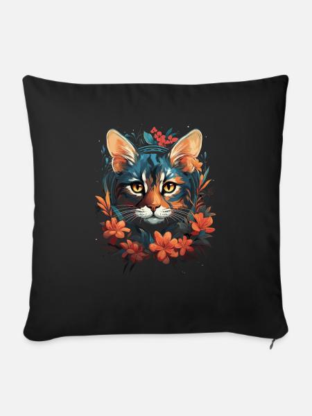 Bengal Katze - Sofakissenbezug 45 x 45 cm - Schwarz