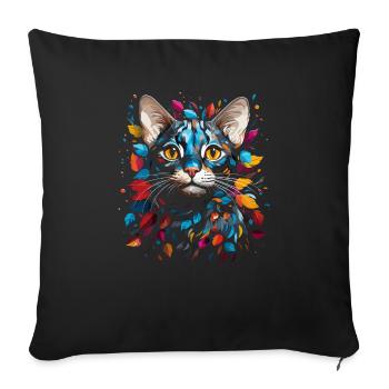 Bengal Cat - Sofa pillowcase 17,3'' x 17,3'' (45 x 45 cm) - black - Front