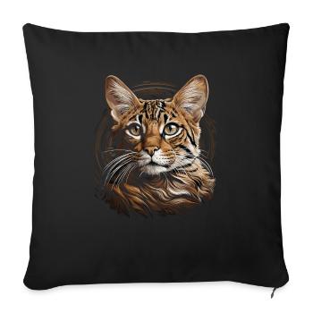 Bengal Cat - Sofa pillowcase 17,3'' x 17,3'' (45 x 45 cm) - black - Front
