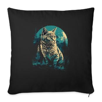Bengal Cat - Sofa pillowcase 17,3'' x 17,3'' (45 x 45 cm) - black - Front