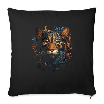 Bengal Cat - Sofa pillowcase 17,3'' x 17,3'' (45 x 45 cm) - black - Front
