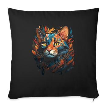 Bengal Cat - Sofa pillowcase 17,3'' x 17,3'' (45 x 45 cm) - black - Front