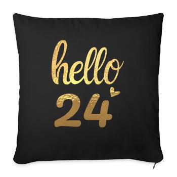 Hello 24 gold - Sofa pillowcase 17,3'' x 17,3'' (45 x 45 cm) - black - Front