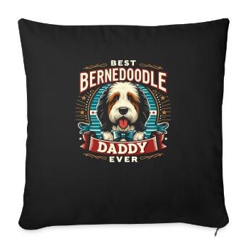 Bernedoodle Dog Daddy - Sofa pillowcase 17,3'' x 17,3'' (45 x 45 cm) - black - Front