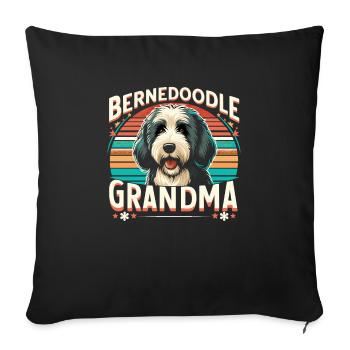 Bernedoodle Dog Grandma - Sofa pillowcase 17,3'' x 17,3'' (45 x 45 cm) - black - Front