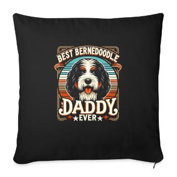 Bernedoodle Dog Daddy - Sofa pillowcase 17,3'' x 17,3'' (45 x 45 cm) - black - Front