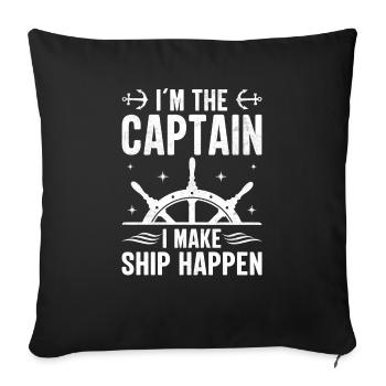 Ship Yacht Boat Vintage Captain - Sofa pillowcase 17,3'' x 17,3'' (45 x 45 cm) - black - Front