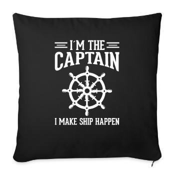 Ship Sailboat Papa - Sofa pillowcase 17,3'' x 17,3'' (45 x 45 cm) - black - Front