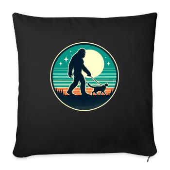 Bigfoot Cat - Sofa pillowcase 17,3'' x 17,3'' (45 x 45 cm) - black - Front