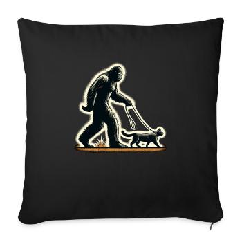 Bigfoot Cat Funny Pictures - Sofa pillowcase 17,3'' x 17,3'' (45 x 45 cm) - black - Front