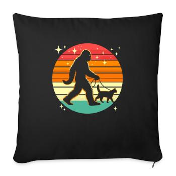 Bigfoot Cat - Sofa pillowcase 17,3'' x 17,3'' (45 x 45 cm) - black - Front