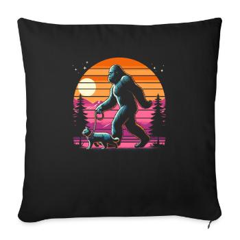 Bigfoot Cat - Sofa pillowcase 17,3'' x 17,3'' (45 x 45 cm) - black - Front