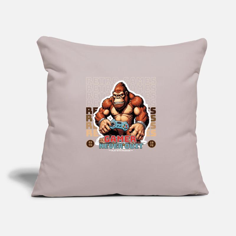 Retro Gamer Gorilla with Controller Console Games Sofa pillowcase 17,3'' x 17,3'' (45 x 45 cm)