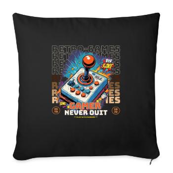 Retro Gamer Joystick / Controller Console Games - Sofa pillowcase 17,3'' x 17,3'' (45 x 45 cm) - black - Front