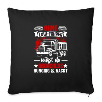 Truck Men's Design Saying Gift - Sofa pillowcase 17,3'' x 17,3'' (45 x 45 cm) - black - Front