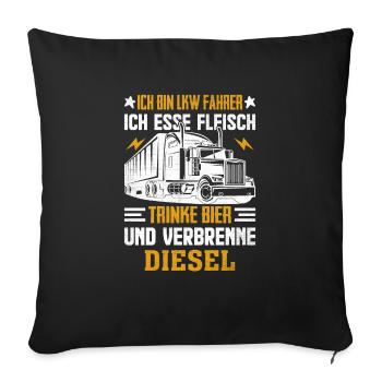 Truck Driver - Sofa pillowcase 17,3'' x 17,3'' (45 x 45 cm) - black - Front
