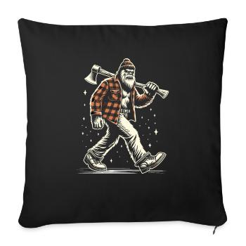 Bûcheron Forester Bigfoot - Housse de coussin décorative 45 x 45 cm - noir - Devant