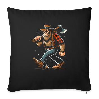 Bûcheron Forester Bigfoot - Housse de coussin décorative 45 x 45 cm - noir - Devant