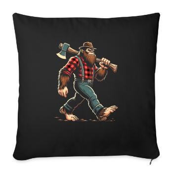 Bûcheron Forester Bigfoot - Housse de coussin décorative 45 x 45 cm - noir - Devant
