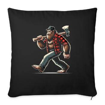 Bûcheron Forester Bigfoot - Housse de coussin décorative 45 x 45 cm - noir - Devant