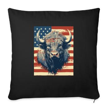 American Bison - Sofa pillowcase 17,3'' x 17,3'' (45 x 45 cm) - black - Front