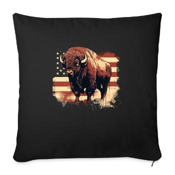 American Bison - Sofa pillowcase 17,3'' x 17,3'' (45 x 45 cm) - black - Front