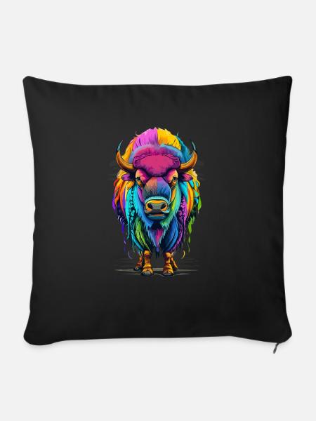Bison - Sofakissenbezug 45 x 45 cm - Schwarz