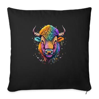 Bison - Sofakissenbezug 45 x 45 cm - Schwarz - Vorne