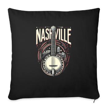 Banjo Gitarre Bluegrass Musik Nashville - Sofakissenbezug 45 x 45 cm - Schwarz - Vorne