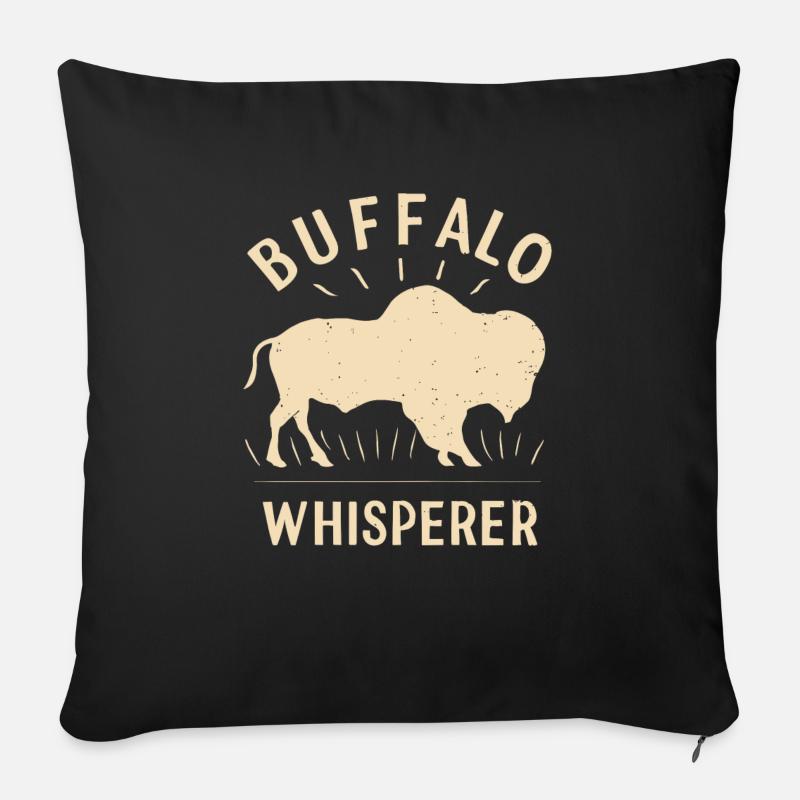 Buffalo Whisperer - Sofakissenbezug 45 x 45 cm - Schwarz