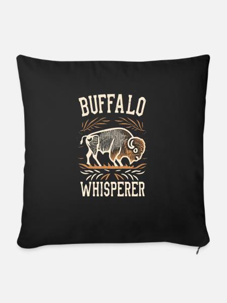 Buffalo Whisperer - Sofakissenbezug 45 x 45 cm - Schwarz