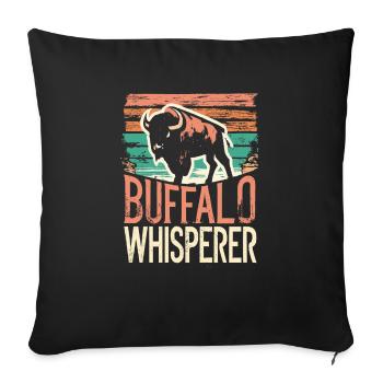 Buffalo Whisperer - Sofakissenbezug 45 x 45 cm - Schwarz - Vorne