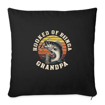 Rétro accro à être un grand-père - Housse de coussin décorative 45 x 45 cm - noir - Devant