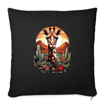 Camel Desert - Sofa pillowcase 17,3'' x 17,3'' (45 x 45 cm) - black - Front