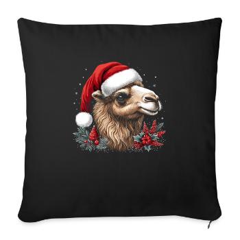Noël à dos de chameau - Housse de coussin décorative 45 x 45 cm - noir - Devant
