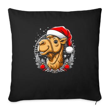 Noël à dos de chameau - Housse de coussin décorative 45 x 45 cm - noir - Devant