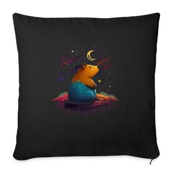 Capybara - Sofa pillowcase 17,3'' x 17,3'' (45 x 45 cm) - black - Front