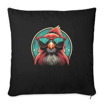 Cardinal Vogel rouge - Housse de coussin décorative 45 x 45 cm - noir - Devant