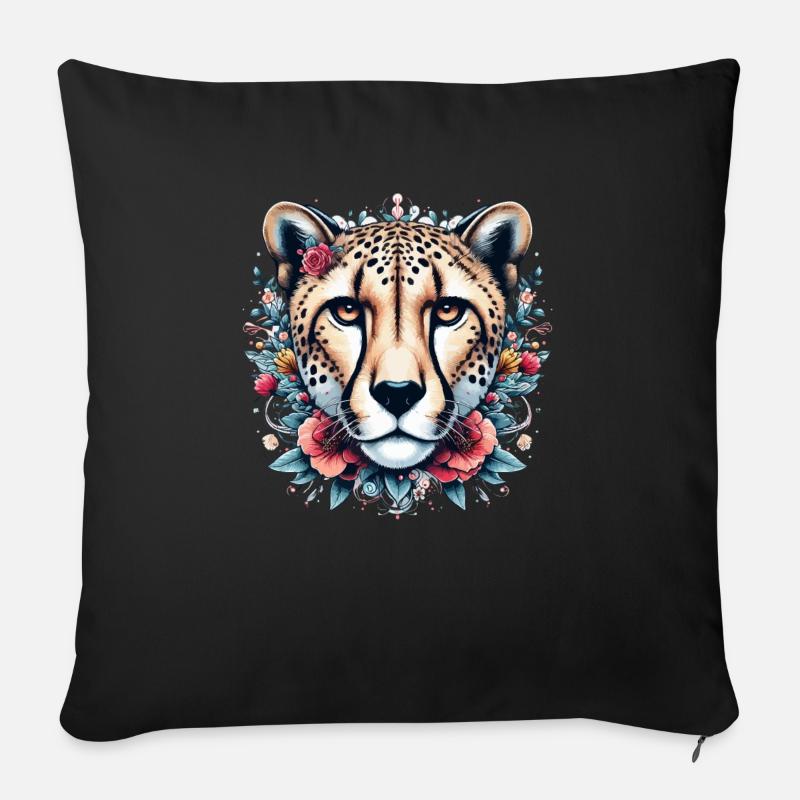 Cheetah Gepard - Sofakissenbezug 45 x 45 cm - Schwarz