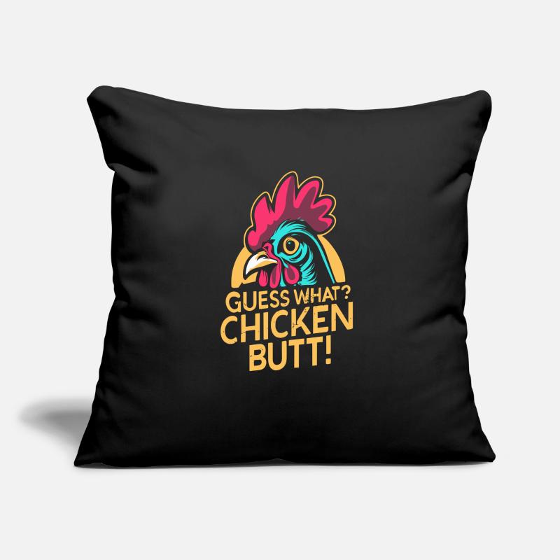 Devinez quel mégot de poulet Housse de coussin décorative 45 x 45 cm