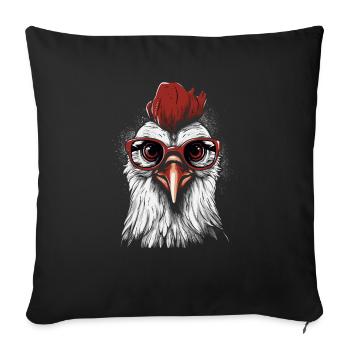 Chicken Glasses - Sofa pillowcase 17,3'' x 17,3'' (45 x 45 cm) - black - Front