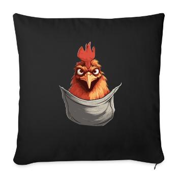 Chicken In Pocket - Sofa pillowcase 17,3'' x 17,3'' (45 x 45 cm) - black - Front