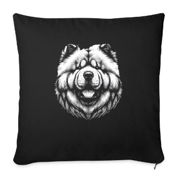 Chow Chow Dog - Sofa pillowcase 17,3'' x 17,3'' (45 x 45 cm) - black - Front