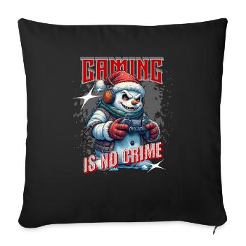 Gaming Is Not A Crime – Gamer Statement for - Sofa pillowcase 17,3'' x 17,3'' (45 x 45 cm) - black - Front